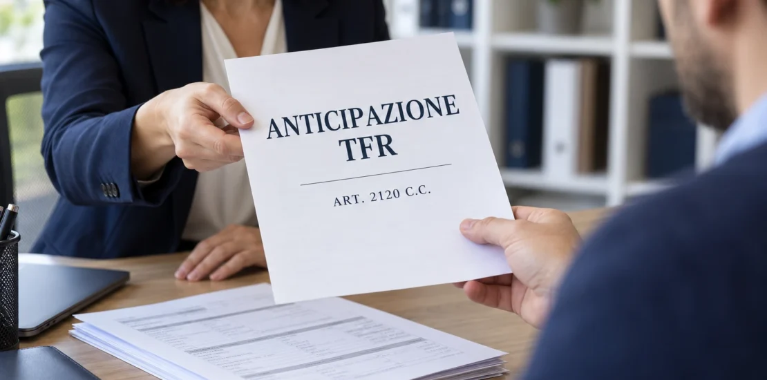 Datore di lavoro e dipendente esaminano una richiesta di anticipazione del TFR ai sensi dell’art. 2120 c.c.